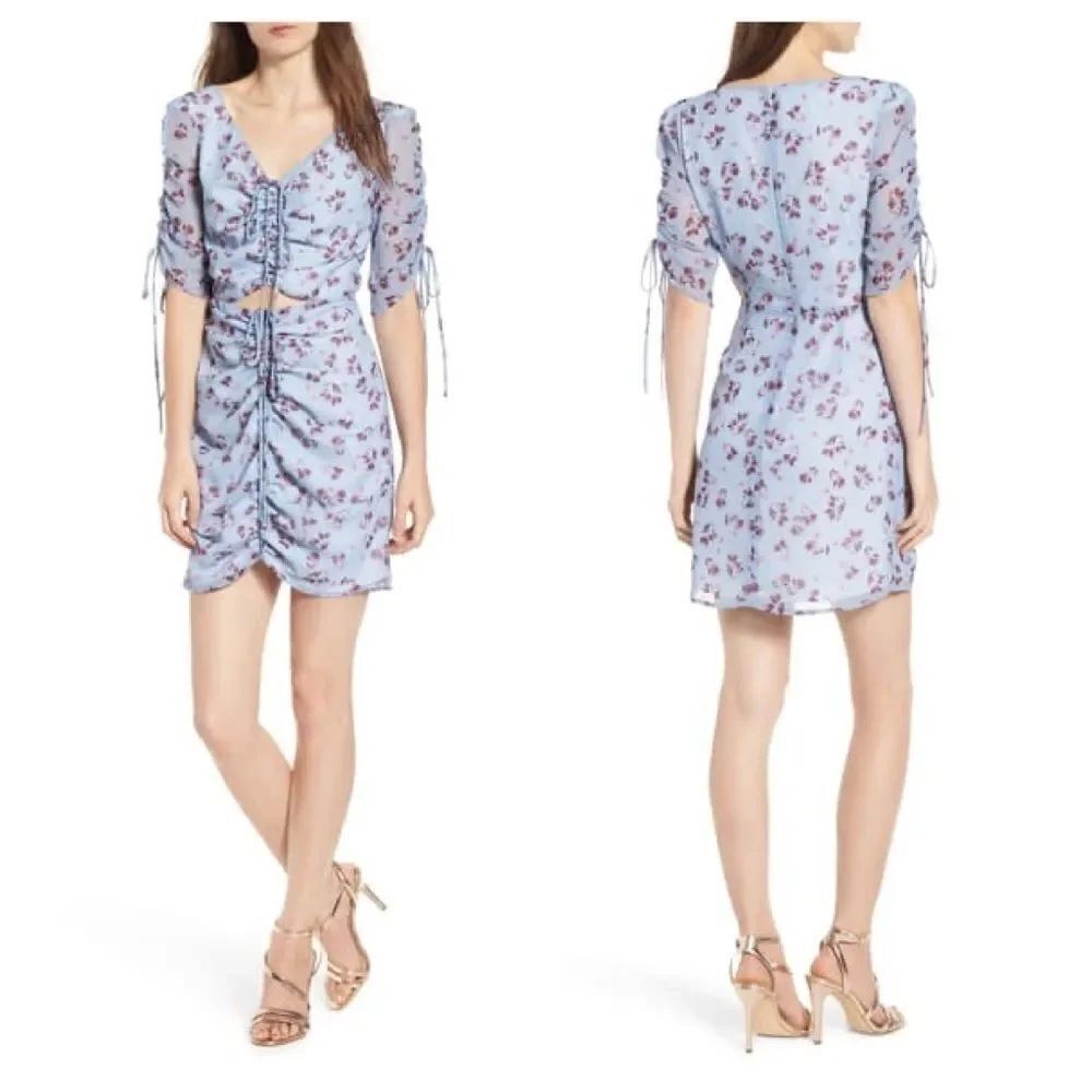 WAYF Larissa Rouched Mini Dress Size Medium
